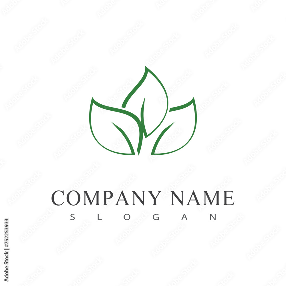 Green leaf logo vector element symbol template Green leaf logo vector element symbol template