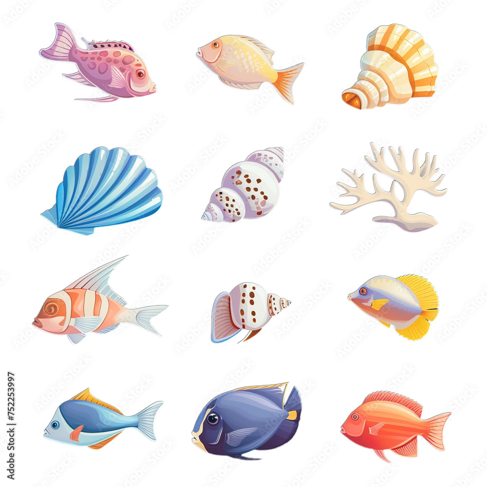 set of sea shells set of sea shells