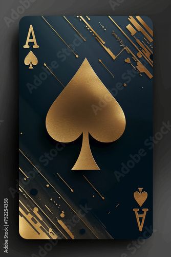 Gold Ace Playing Card photo