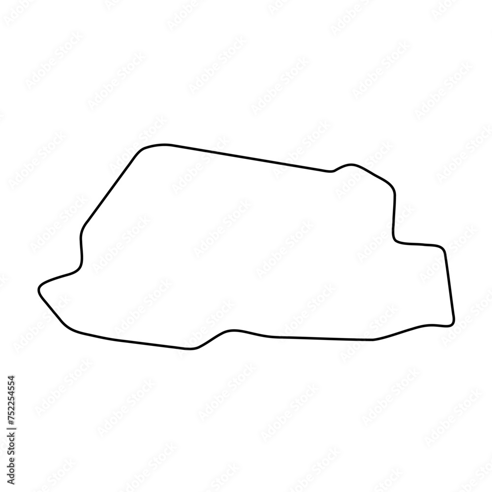 Bhutan country simplified map. Thin black outline contour. Simple vector icon Bhutan country simplified map. Thin black outline contour. Simple vector icon