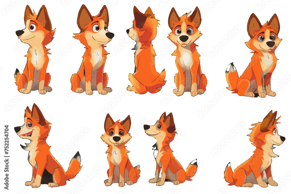 1-Vector AI Fox Character Set
