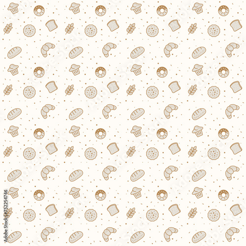 seamless pattern bakery food products