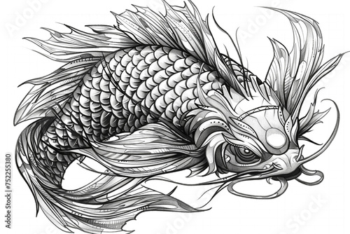 hand drawn sketch of fish