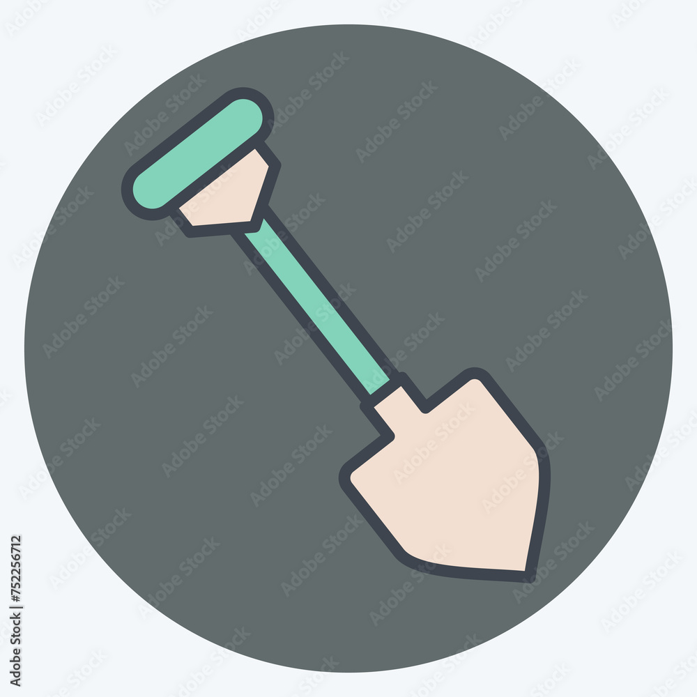 Icon Shovel. related to Mining symbol. color mate style. simple design editable. simple illustration Icon Shovel. related to Mining symbol. color mate style. simple design editable. simple illustration
