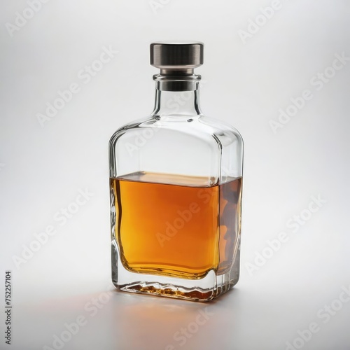 bottle of whiskey on white
