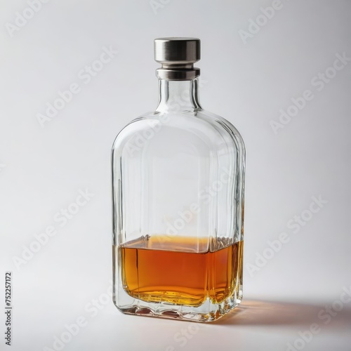 bottle of whiskey on white
