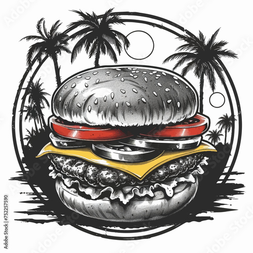 Abstract illustration of a hamburguer, cheeseburger