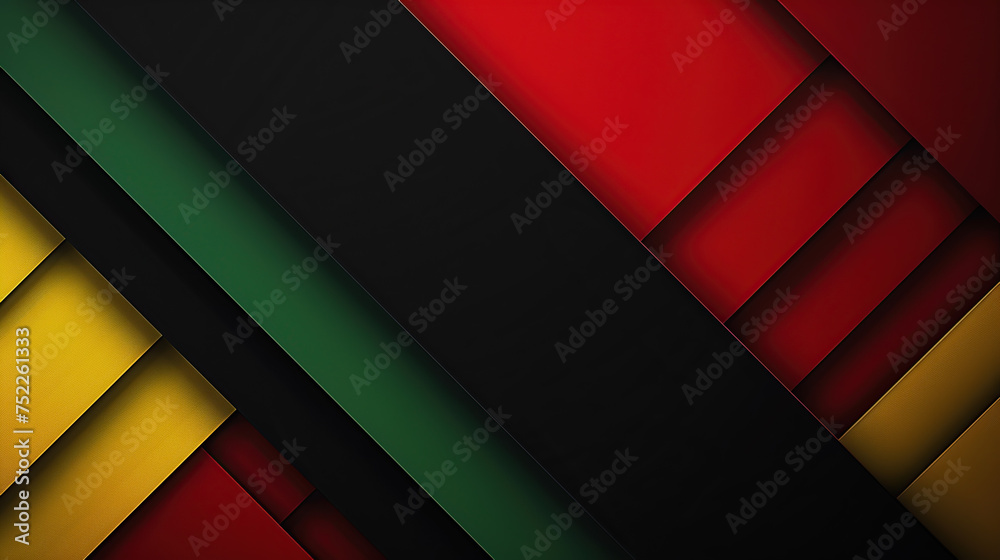 Abstract geometric black, red, yellow, green color background. Black History Month color background generative ai Abstract geometric black, red, yellow, green color background. Black History Month color background generative ai