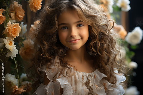 Smiley cuty ,curly girl photo