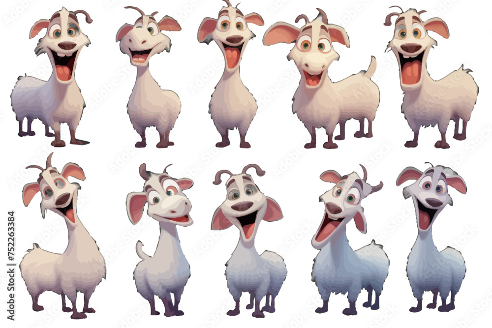 8-Vector AI Goat-Sheep Character Set 8-Vector AI Goat-Sheep Character Set