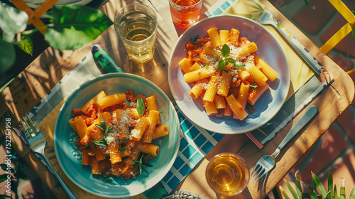 Pasta und Nudeln im Ambiente in 16:9 photo