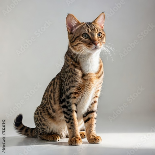 Abyssinian cat on white 