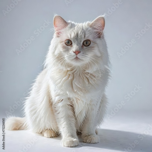 cat on a white 