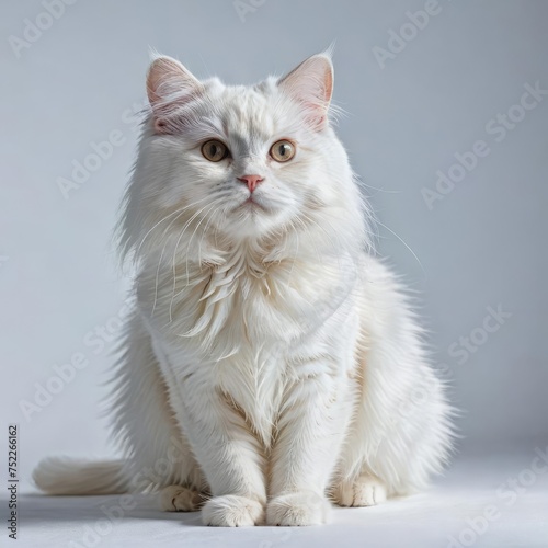 cat on a white 