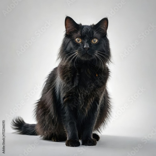 black cat on white 