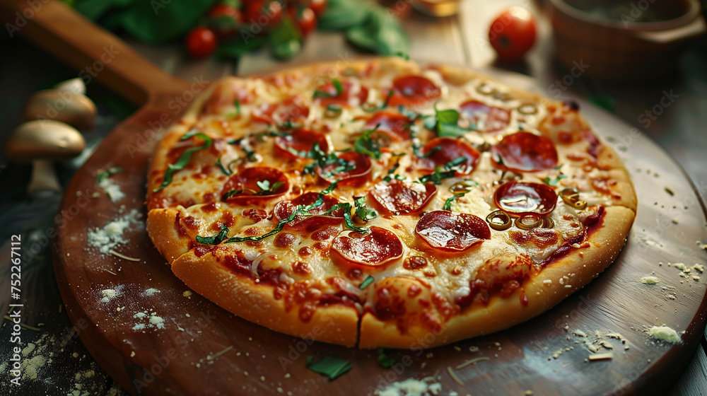 Pizza im Ambiente in 16:9
