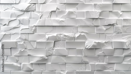Fototapeta Naklejka Na Ścianę i Meble -  Modern 3D wall panel with a white-textured design creates a visually striking background