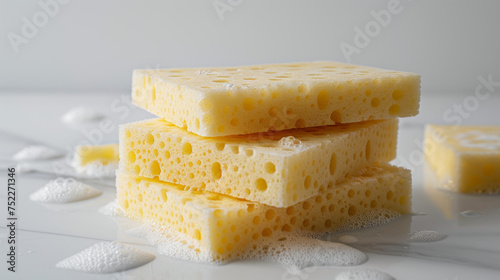 Sponge for washing dishes on white background