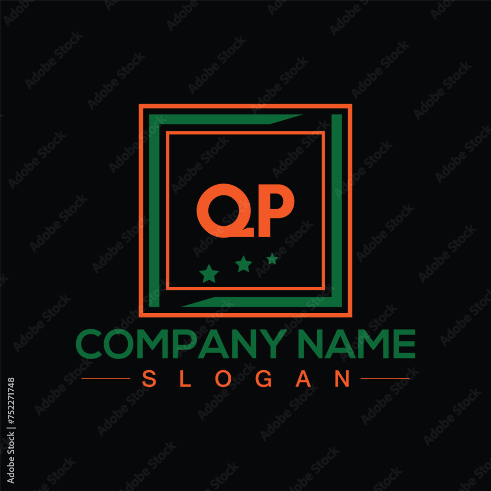 Square shape QP letter logo design vector Square shape QP letter logo design vector