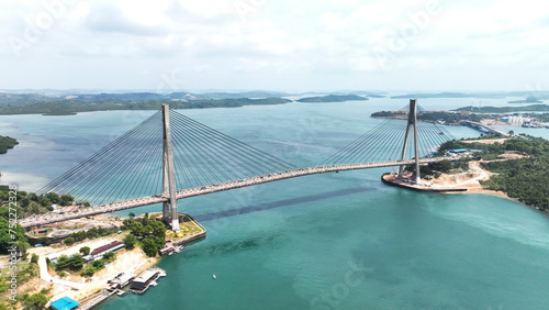 Drone view of Barelang Bridge photo