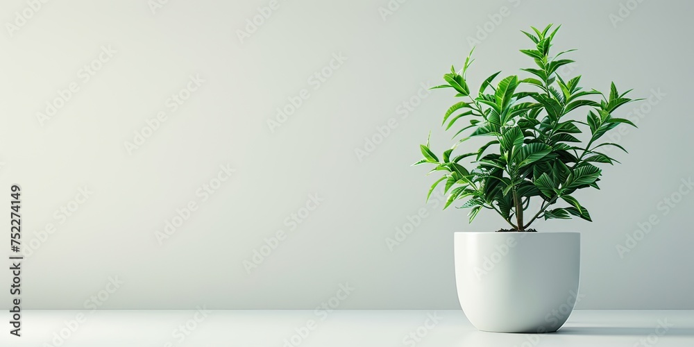 plant vase isolated on white empty space