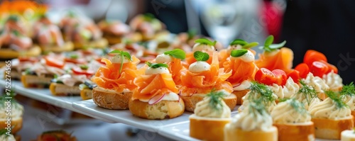 Canapes on the festive banquet