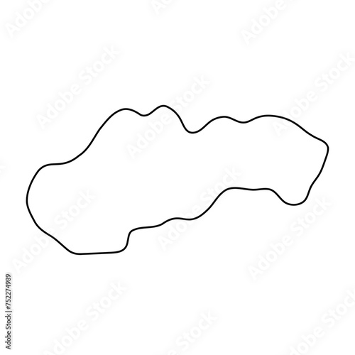 Slovakia country simplified map. Thin black outline contour. Simple vector icon