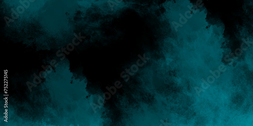 Abstract grunge design Watercolor on deep dark teal background. Background deep blue elegant luxury backdrop painting paper texture design. Teal color powder smokey light pastel colors ink glow design