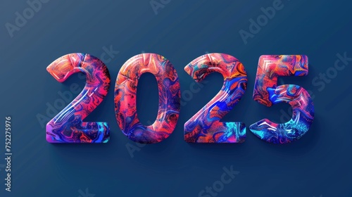 2025 year text modern lettering, trendy design 