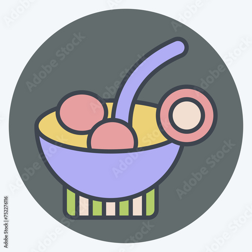 Icon Cocktail Soup. related to Breakfast symbol. color mate style. simple design editable. simple illustration photo