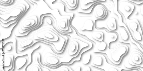 Abstract wavy line background. Topographic map designed texture.white color background. Shadows and curved layers.Modern design wallpaper.