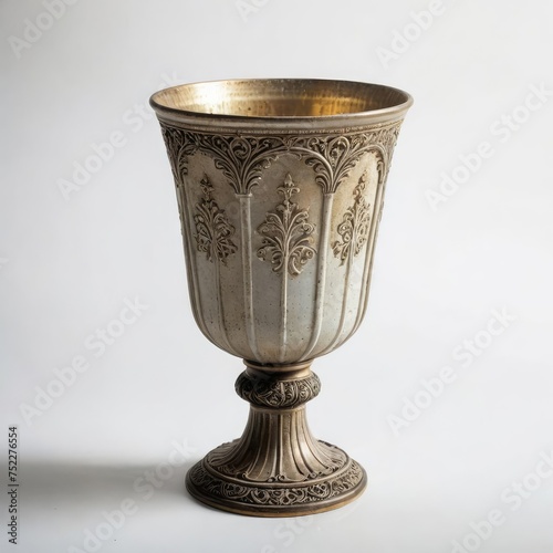 antique glass cup on white