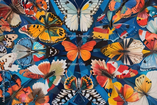 Vibrant Kaleidoscope of Colorful Butterflies in Intricate Patterns