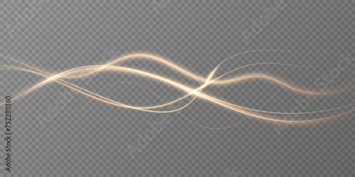  Glowing magic light effect.Vector graphics of neon lines motion.Abstract light lines of motion and speed.