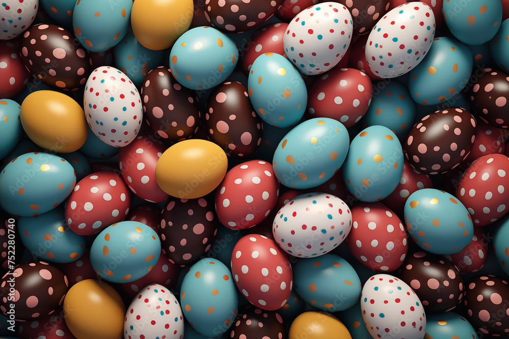 Easter Background with Neatly arranged Eggs