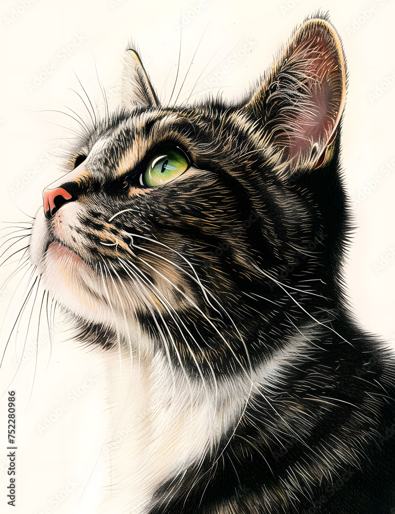 Pensive Cat Illustration