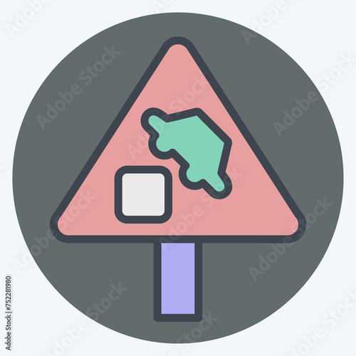 Icon Harbor. related to Road Sign symbol. color mate style. simple design editable. simple illustration