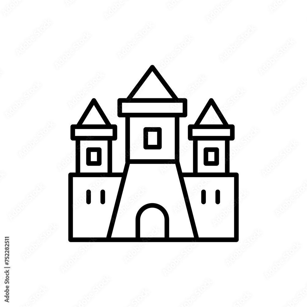 Kingdom castle outline icons, minimalist vector illustration ,simple transparent graphic element .Isolated on white background