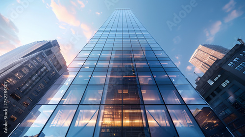 glass tower stands as a testament to architectural refinement and modernity photo