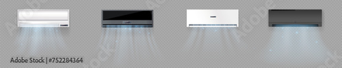 Abstract light blowing effect from air conditioner, air purifier or humidifier. Air conditioner with cold wind effect. Wind Wave Effect. Realistic movement of a thin stream of water