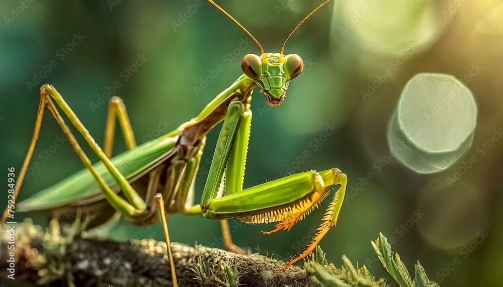 praying mantis on a green leaf praying mantis on a green leaf