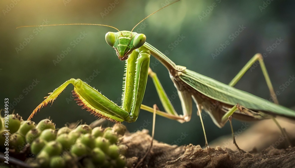 praying mantis on a green leaf praying mantis on a green leaf