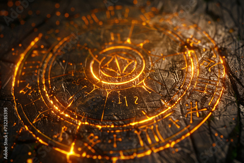 Enigmatic runes glowing with power a gateway to hidden knowledge