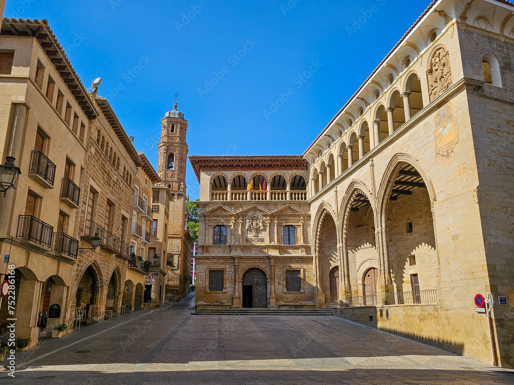 town hall square and the old market of Alcañiz, Aragon