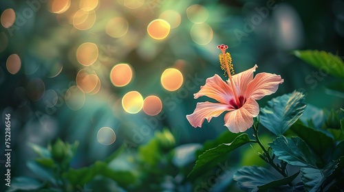 Beautiful flower with bokeh blur background  capturing the essence of nature s elegance and tranquility.