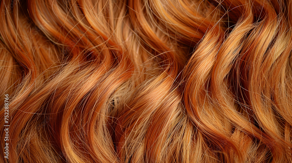 Naklejka premium A detailed look at vibrant red hair, showcasing its natural beauty and fiery hues in close proximity