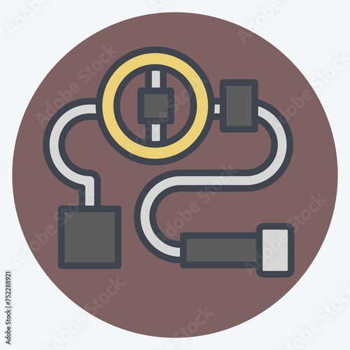 Icon Steering System. related to Car Maintenance symbol. color mate style. simple design editable. simple illustration photo