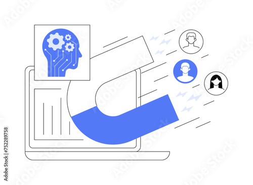 AI-Enhanced Automated Customer Engagement abstract concept vector illustration.