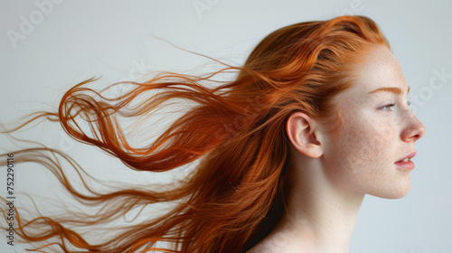 woman hair on white background