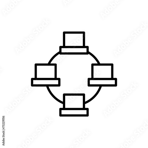 Local network outline icons, minimalist vector illustration ,simple transparent graphic element .Isolated on white background